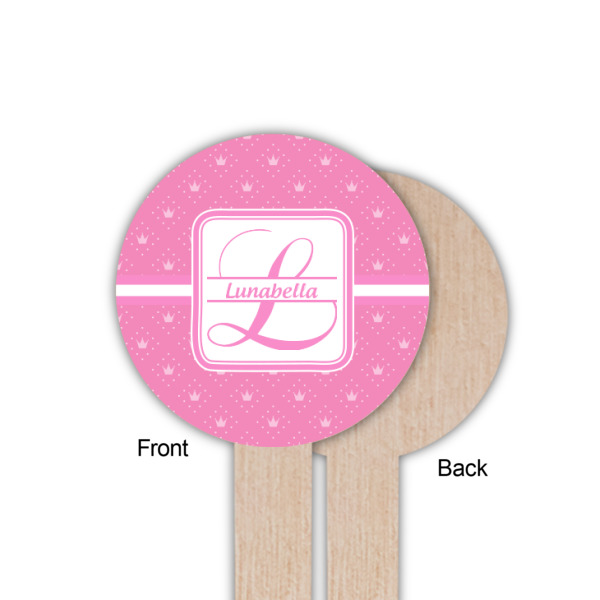 Custom Design - Wooden 6" Food Pick - Round - Single Sided - Front & Back