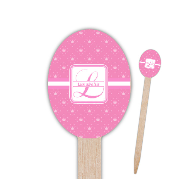 Custom Leopard Print Oval Wooden Food Picks (Personalized)