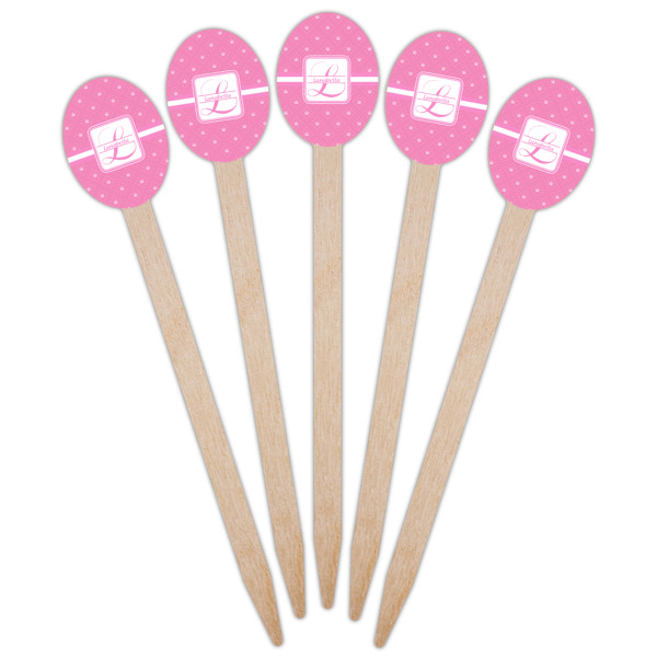 Custom Design - Wooden Food Pick - Oval - Fan View