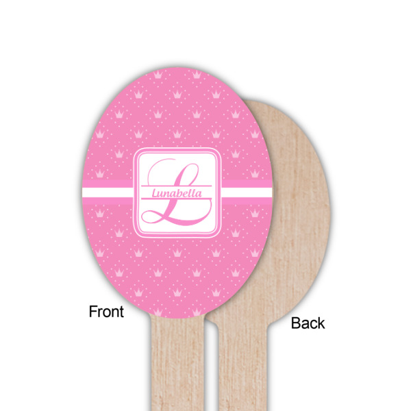 Custom Design - Wooden Food Pick - Oval - Single Sided - Front & Back