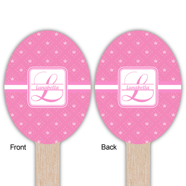 Custom Design - Wooden Food Pick - Oval - Double Sided - Front & Back