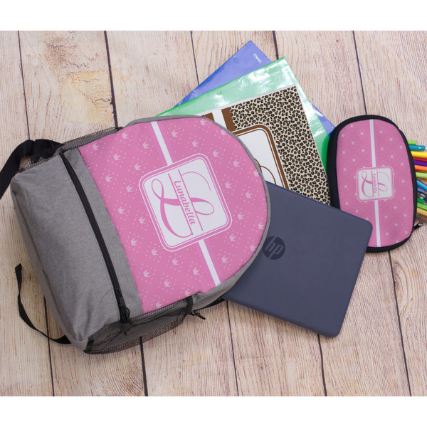 Custom Design - Large Backpack - Gray - With Stuff