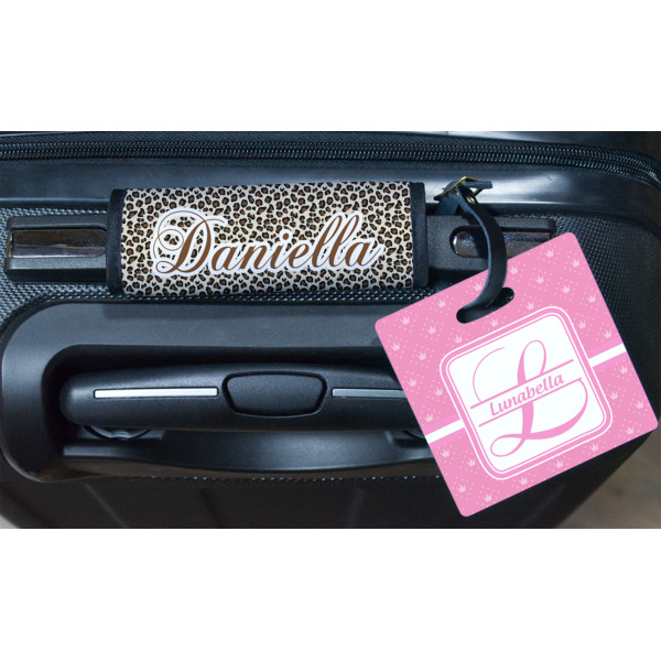 Custom Design - Square Luggage Tag & Handle Wrap - In Context