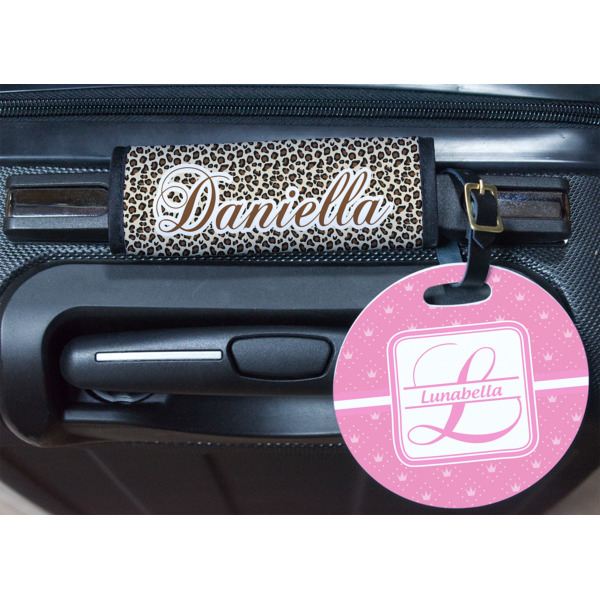 Custom Design - Round Luggage Tag & Handle Wrap - In Context