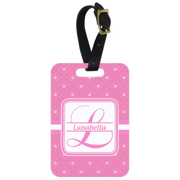 Custom Leopard Print Metal Luggage Tag w/ Name and Initial
