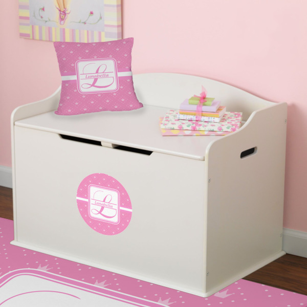 Custom Design - Round Wall Decal on Toy Chest