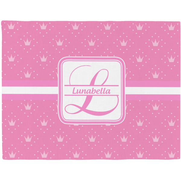 Custom Leopard Print Woven Fabric Placemat - Twill w/ Name and Initial