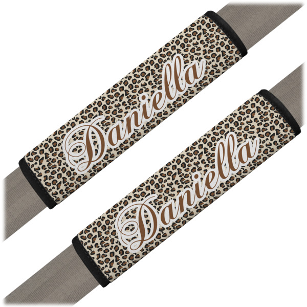 Custom Leopard Print Seat Belt Covers (Set of 2) (Personalized)