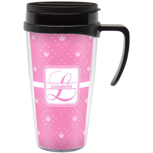 Custom Leopard Print Acrylic Travel Mug with Handle (Personalized)