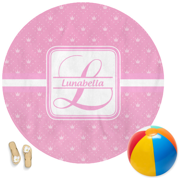 Custom Leopard Print Round Beach Towel (Personalized)