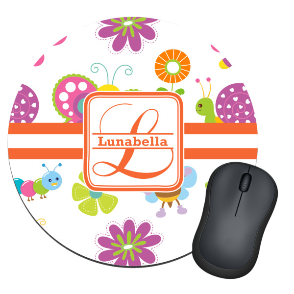 Custom Leopard Print Round Mouse Pad (Personalized)