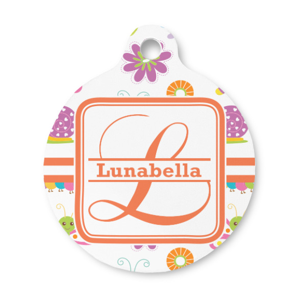 Custom Leopard Print Round Pet ID Tag - Small (Personalized)