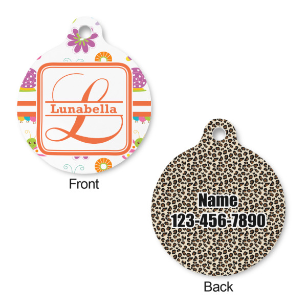 Custom Design - Round Pet ID Tag - Small - Front & Back View