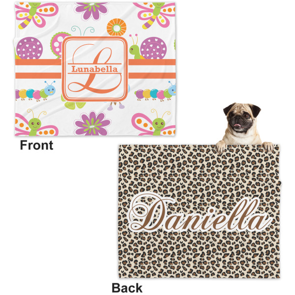 Custom Design - Microfleece Dog Blanket - Large- Front & Back
