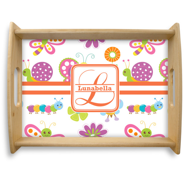 Custom Leopard Print Natural Wooden Tray - Large (Personalized)