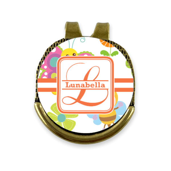 Custom Design - Golf Ball Marker Hat Clip Gold - Front