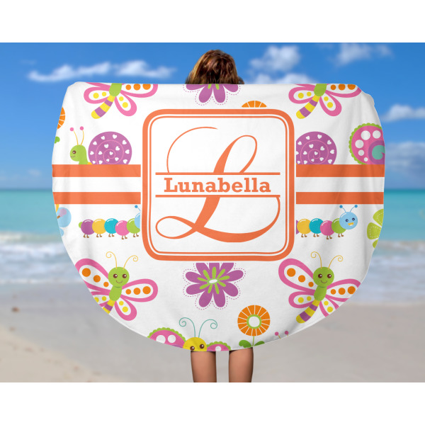 Custom Design - Round Beach Towel - In Use