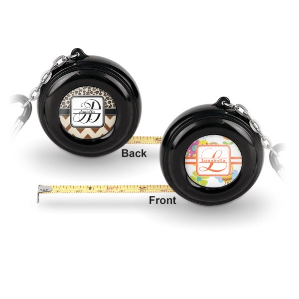 Custom Design - 6ft Pocket Tape Measure w/ Carabiner Hook - Front and Back