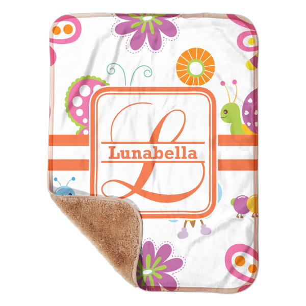 Custom Leopard Print Sherpa Baby Blanket - 30" x 40" w/ Name and Initial