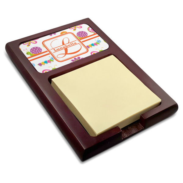 Custom Leopard Print Red Mahogany Sticky Note Holder (Personalized)