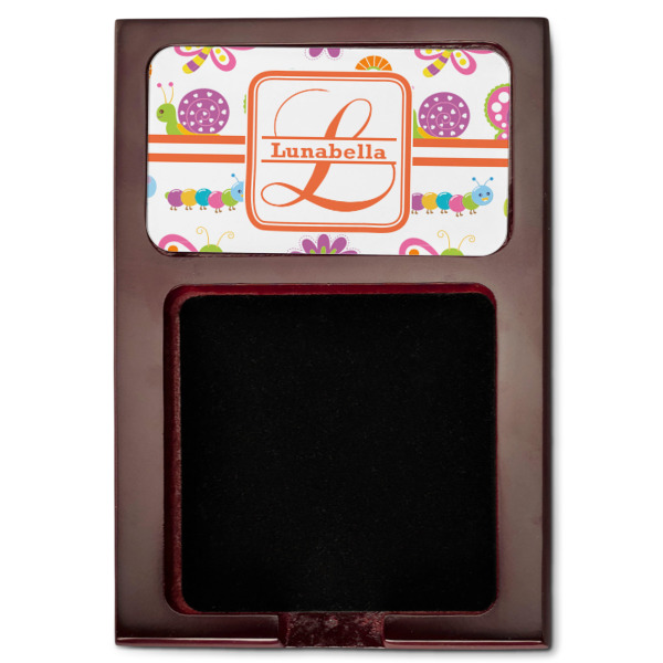 Custom Design - Red Mahogany Sticky Note Holder - Flat