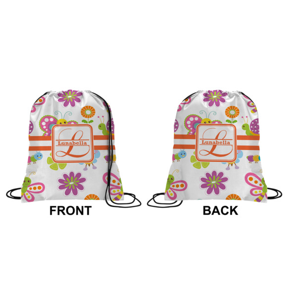 Custom Design - Drawstring Backpack Front & Back Small