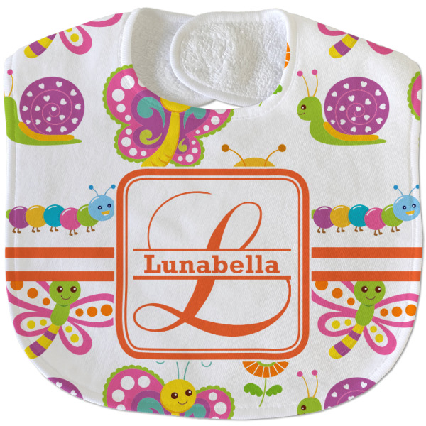 Custom Leopard Print Velour Baby Bib w/ Name and Initial