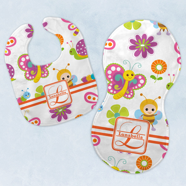 Custom Leopard Print Baby Bib & Burp Set w/ Name and Initial