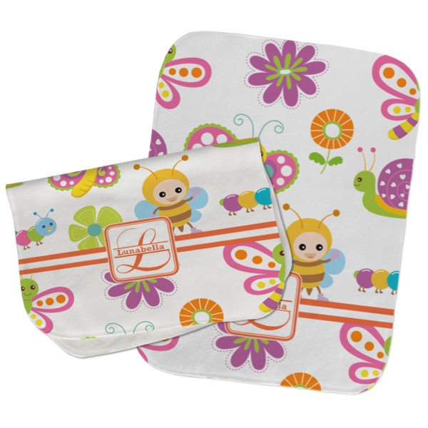 Custom Design - Two Rectangle Burp Cloths - Open & Folded
