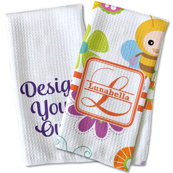 Custom Design - Waffle Weave Towels - Two Print Styles
