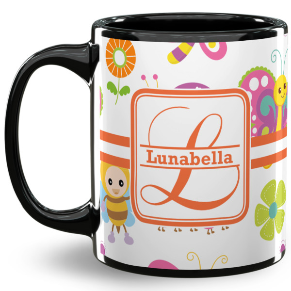 Custom Leopard Print 11 Oz Coffee Mug - Black (Personalized)