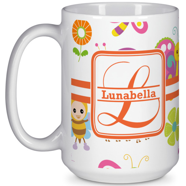 Custom Leopard Print 15 Oz Coffee Mug - White (Personalized)