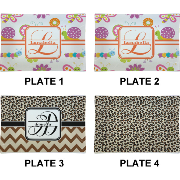 Custom Design - Set of Rectangular Appetizer / Dessert Plates (Approval)