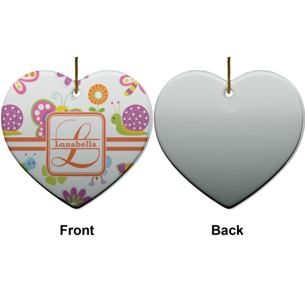 Custom Design - Ceramic Flat Ornament - Heart Front & Back (APPROVAL)
