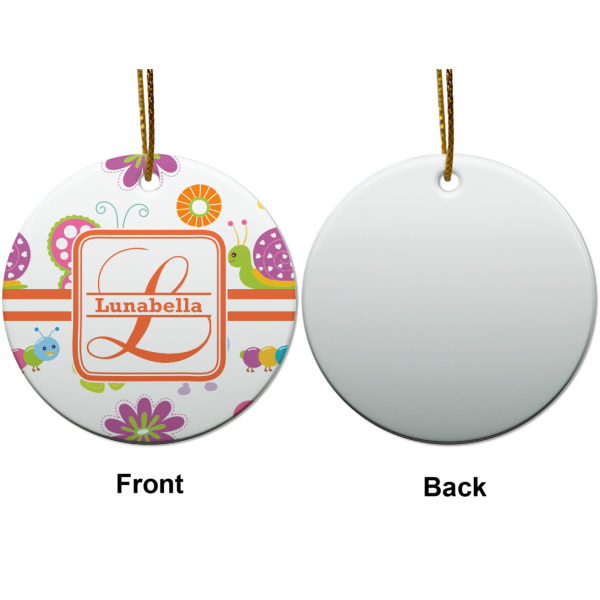 Custom Design - Ceramic Flat Ornament - Circle Front & Back (APPROVAL)