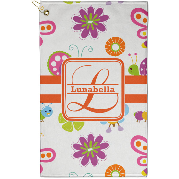 Custom Leopard Print Golf Towel - Poly-Cotton Blend - Small w/ Name and Initial