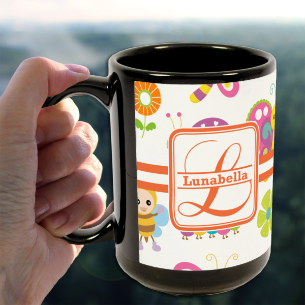 Custom Design - 15oz. Black Mug - Lifestyle