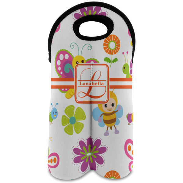 Custom Leopard Print Wine Tote Bag (2 Bottles) (Personalized)