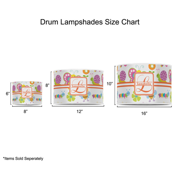 Custom Design - Drum Lampshades - Sizing Chart
