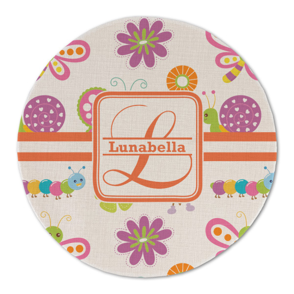 Custom Leopard Print Round Linen Placemat (Personalized)
