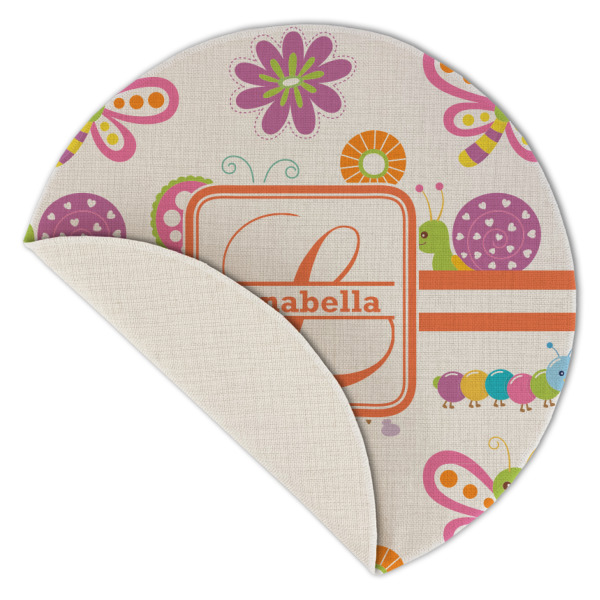 Custom Design - Round Linen Placemats - Front (folded corner single sided)