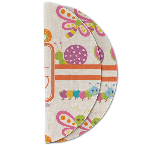 Custom Design - Round Linen Placemats - HALF FOLDED (double sided)