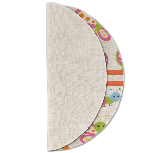 Custom Design - Round Linen Placemats - HALF FOLDED (single sided)