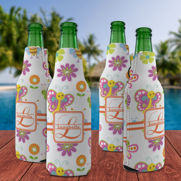 Custom Design - Zipper Bottle Cooler - Set of 4 - Lifestyle