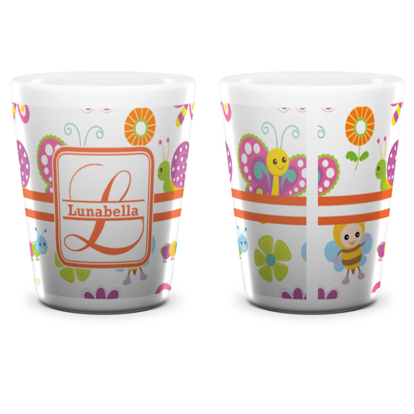 Custom Design - Ceramic Shot Glass - White - Front & Back