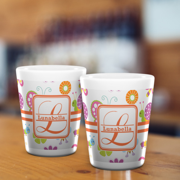 Custom Design - Ceramic Shot Glass - White - Lifestyle