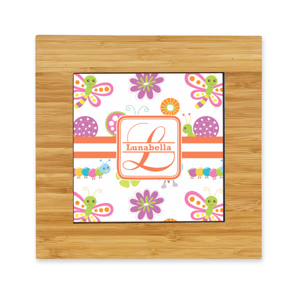Custom Leopard Print Bamboo Trivet with Ceramic Tile Insert (Personalized)