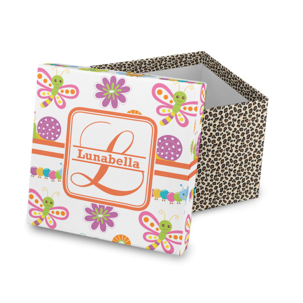 Custom Leopard Print Gift Box with Lid - Canvas Wrapped (Personalized)