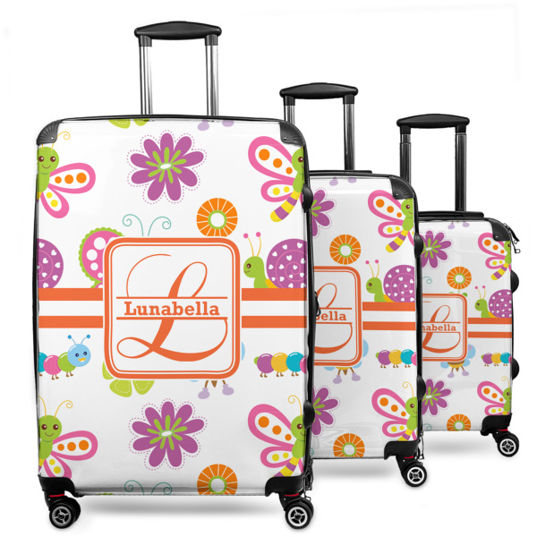 Custom Leopard Print 3 Piece Luggage Set - 20" Carry On, 24" Medium Checked, 28" Large Checked (Personalized)