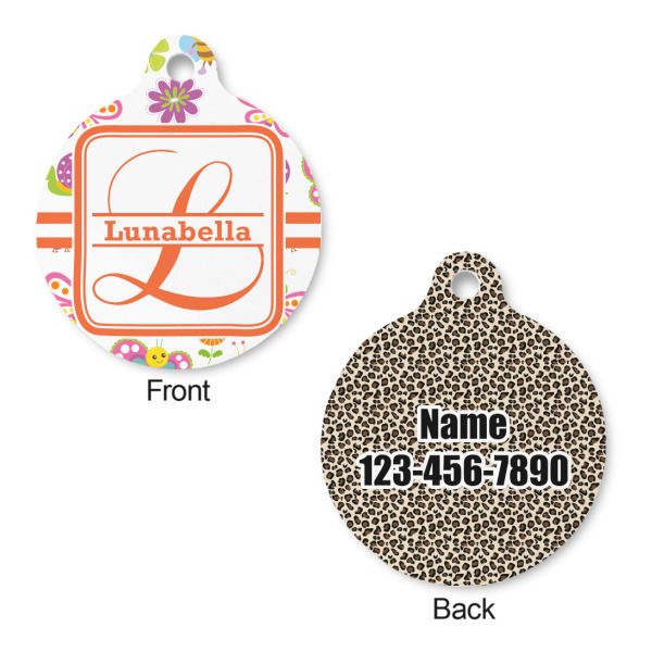 Custom Design - Round Pet ID Tag - Large - Front & Back View